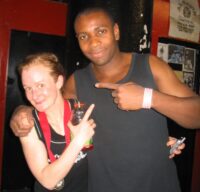 Tara with Coach Marvin after winning a SanDa vs Muay Thai fight in Brooklyn, NY.